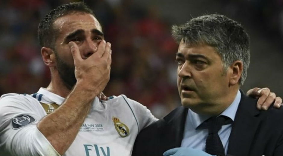 Daniel Carvajal tras la lesión.