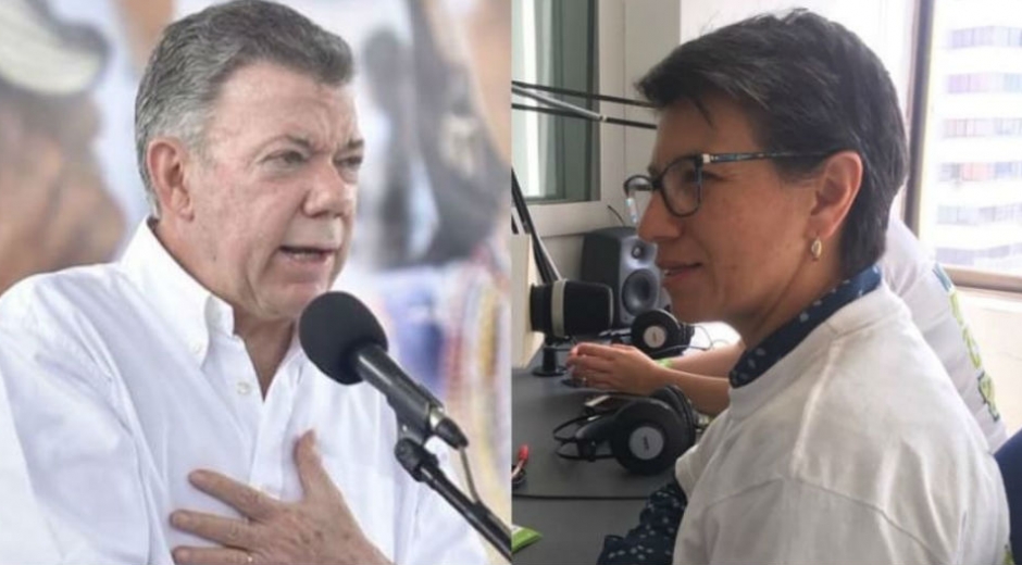 Juan Manuel Santos y Claudia López.