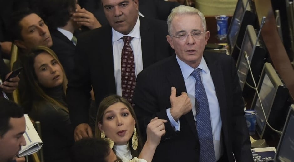 Álvaro Uribe y bancada del Centro Democrático.