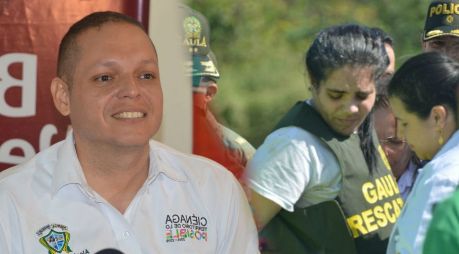 Seguimiento.co El alcalde de Ciénaga, Edgardo 'Nene' Pérez, y Melissa Martínez García.
