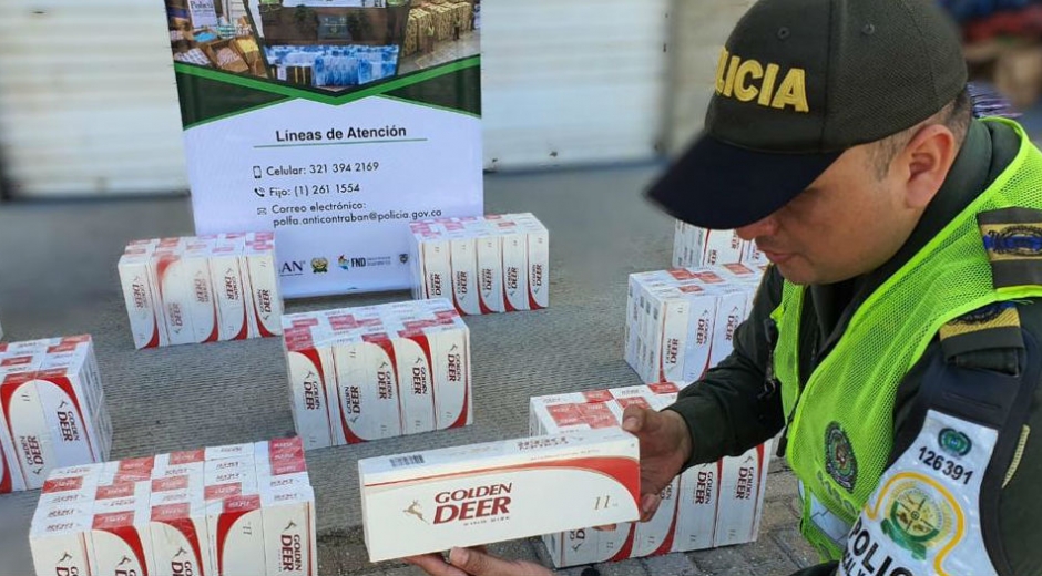 Policía Cigarrillos incautados.