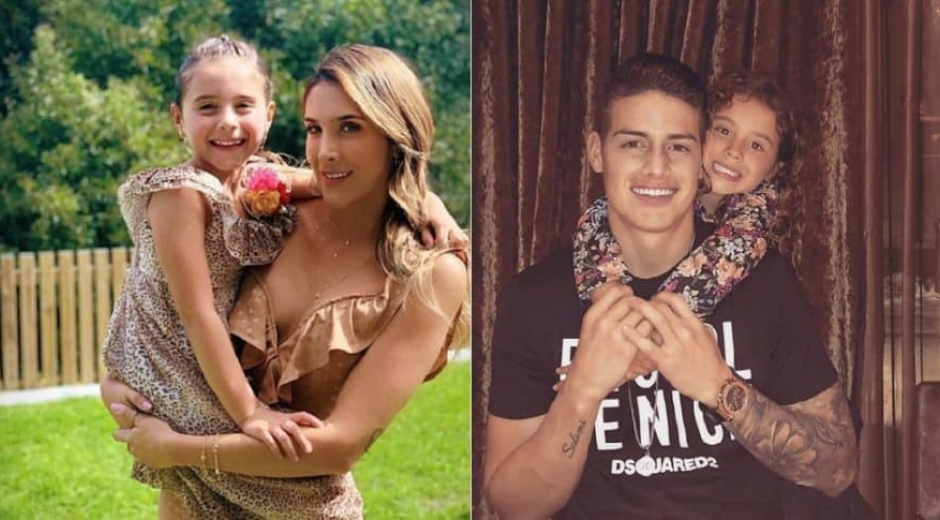 Daniela Ospina y James Rodríguez con su hija Salomé.