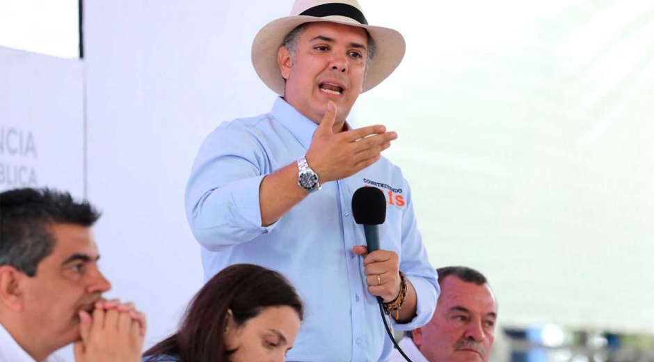 El presidente Iván Duque en el Taller Construyendo País en Armenia.