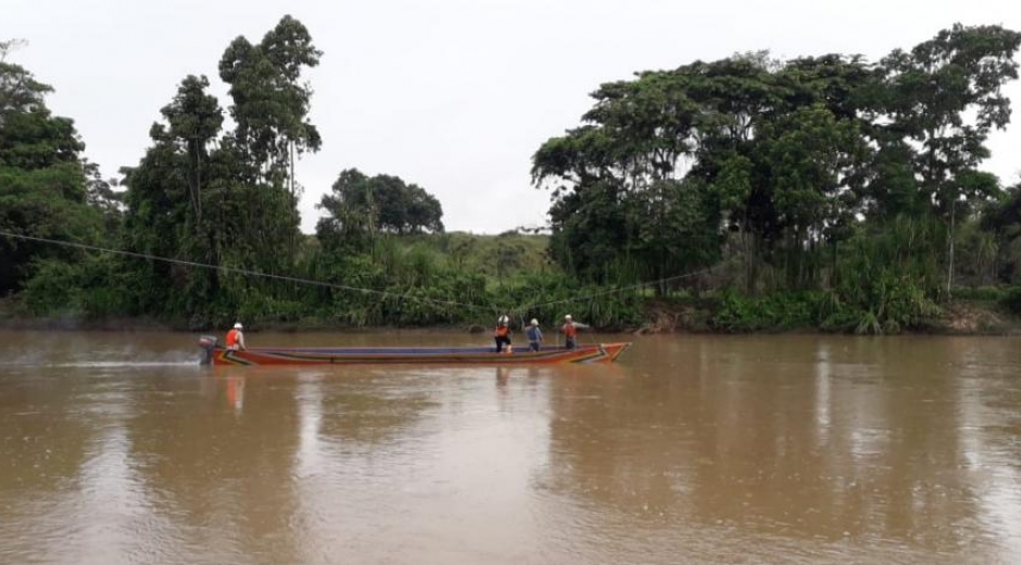 Trabajadores de Ecopetrol en la zona afectada.