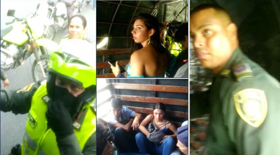 Cortesía Los comunicadores fueron retenidos por la Policía.