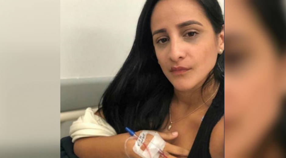 Pamela Robayo, denunciando haber sido drogada en centro comercial.