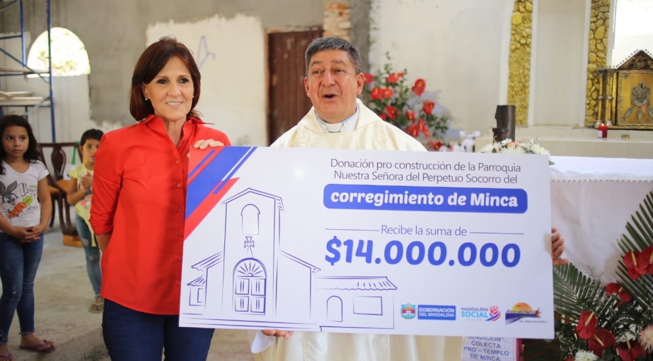 La gobernadora Rosa Cotes donó $14.000 millones de pesos para el templo.