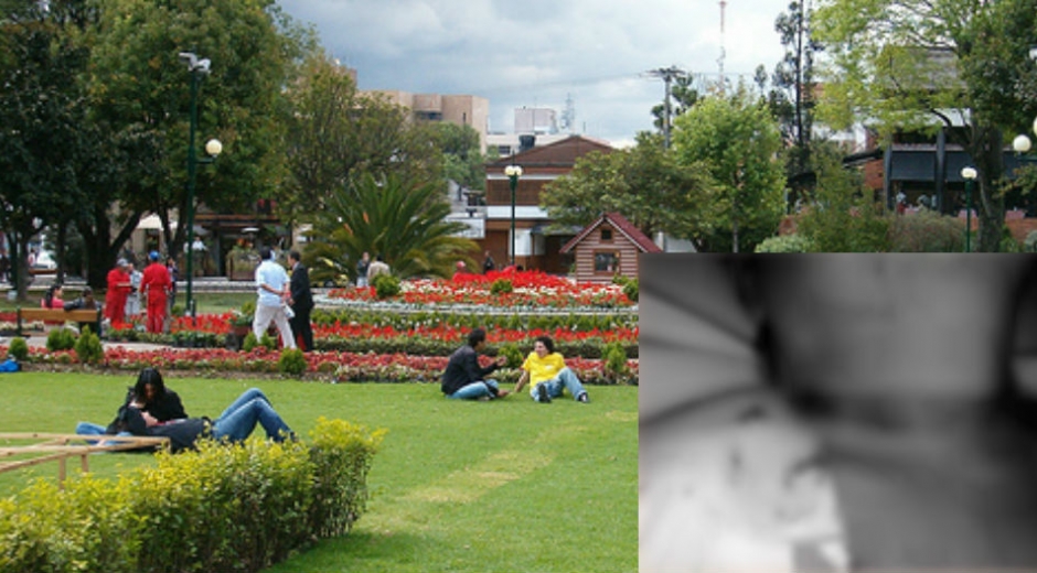 Imagen del parque de la 93 y de la herida de la victima
