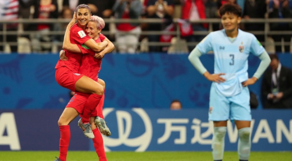 Alex Morgan marcó cinco goles en el encuentro.