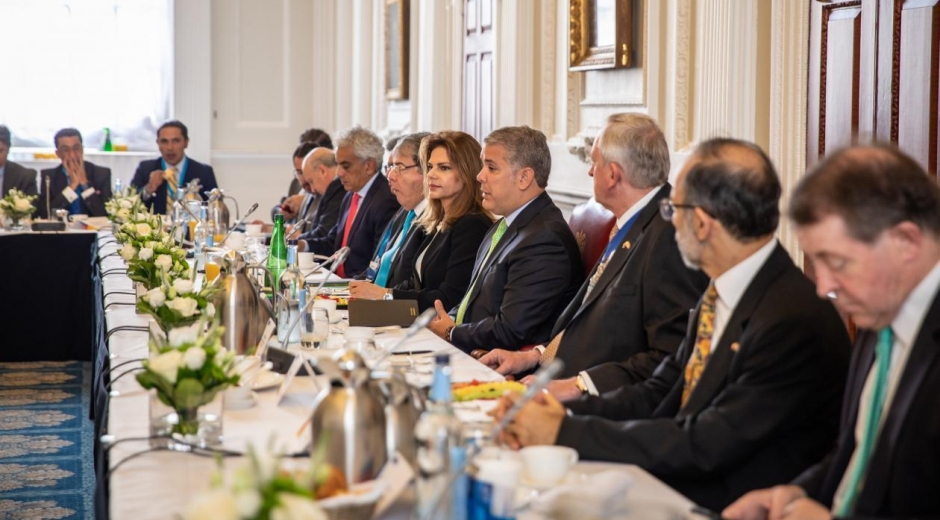 Flavia Santoro en la gira del Presidente Duque en Europa.