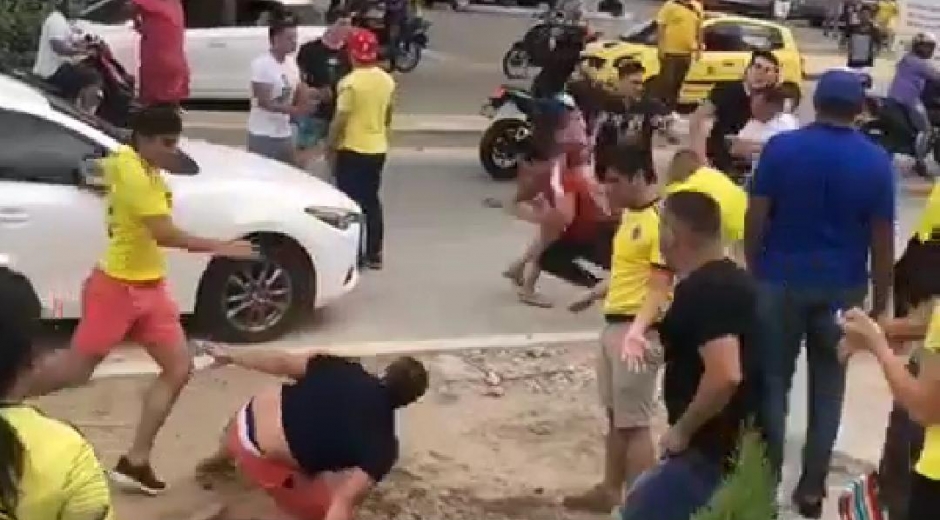 Imagen de la bochornosa pelea, este domingo en Santa Marta.