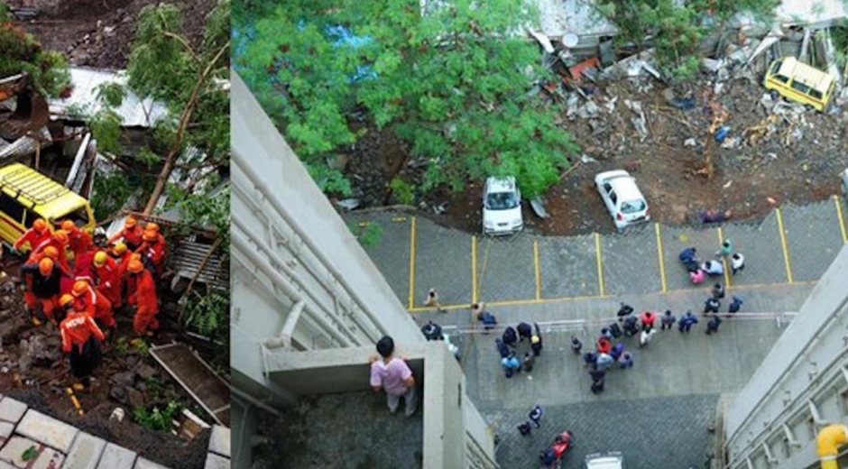 Los equipos de rescate buscan más personas que podrían estar bajo los escombros de la pared derruida.