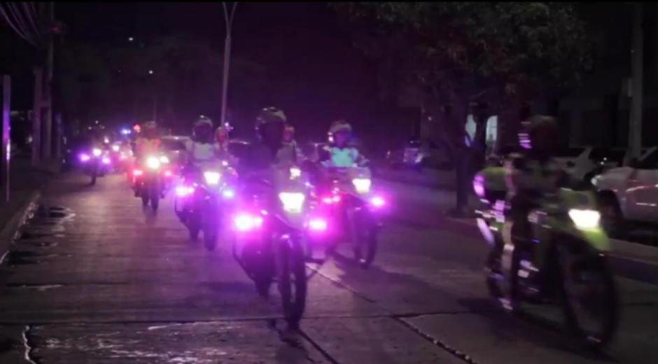 Escuadrón motorizado nocturno recorre las calles de Santa Marta 