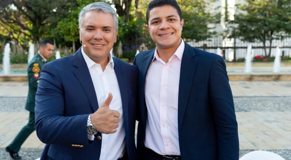 Cortesía Sergista Yilber Moisés Acosta Pérez con Iván Duque