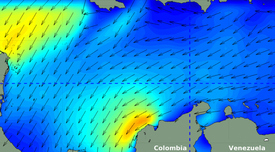 El frente frío provoca vientos de 27 nudos y olas de 2 a 3 metros.