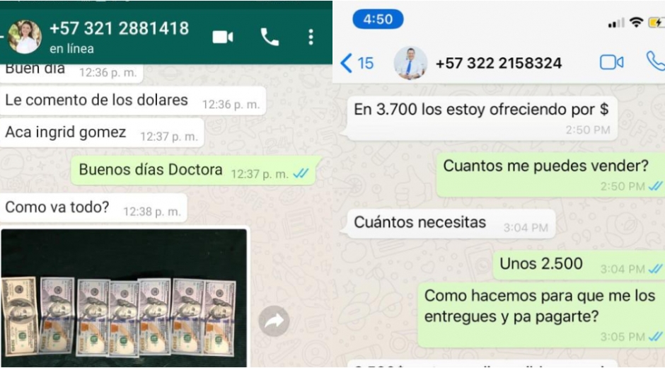 Este es parte de los capture de las conversaciones con las que intentaban a estafar a amigos de la concejal y el exgerente del hospital. 