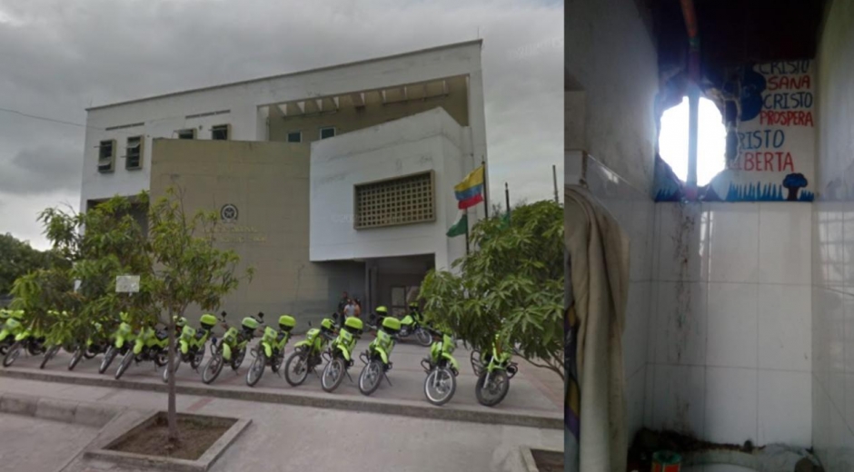 Google Maps Los cuatro capturados se volaron por este hueco que hicieron en la celda de la Estación de Policía de Soledad 2000.