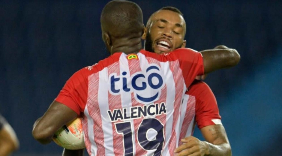 Conmebol Libertadores Carmelo Valencia celebrando el empate parcial.
