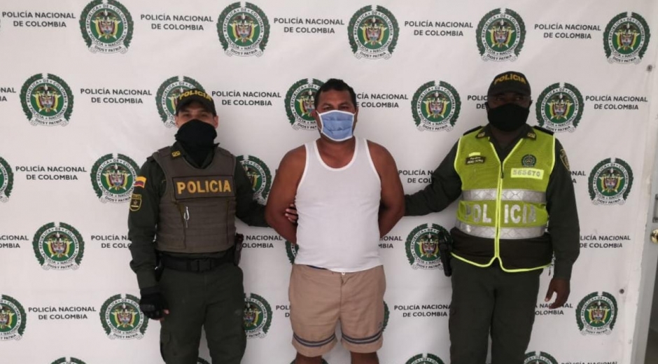 Policía Faber Enrique Patiño Bolívar, uno de los capturados.