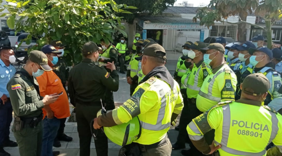 Alcaldía Las unidades llegan a apoyar los controles de movilidad.