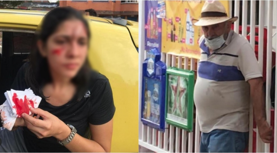 Joven agredida y foto de su agresor. seguimiento.co