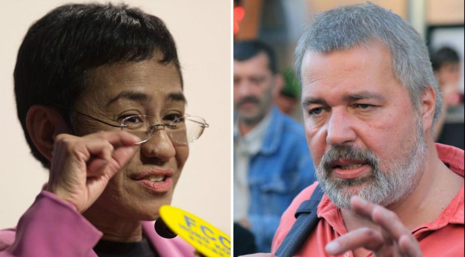 Maria Ressa y Dmitry Muratov.