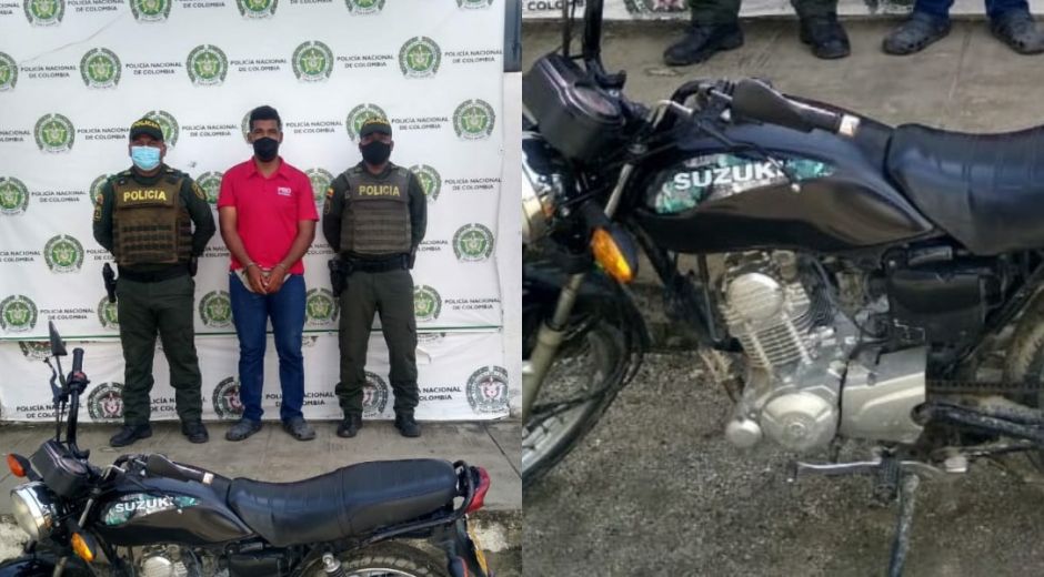 Policía Metropolitana de Santa Marta Mediante solicitud de antecedentes uniformados recuperaron motocicleta.