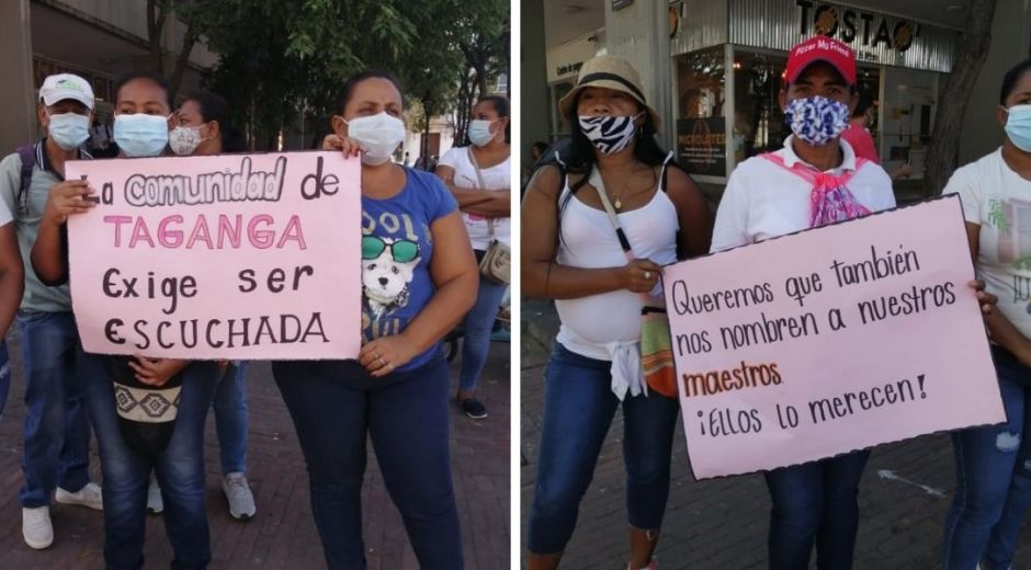 Comunidad de Taganga protestó frente a la Alcaldía Distrital