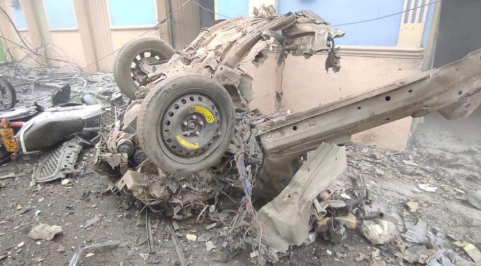 Carro bomba detonado. cortesía