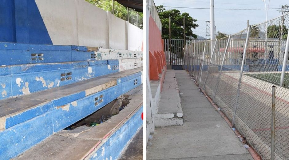 Estado de las canchas en Santa Marta.