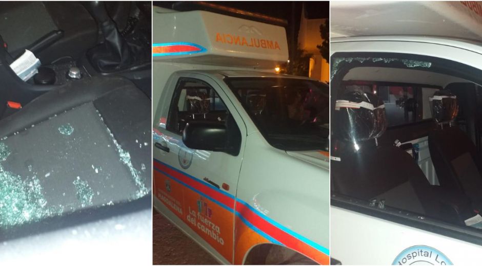 Parte de los daños que sufrió la ambulancia. 