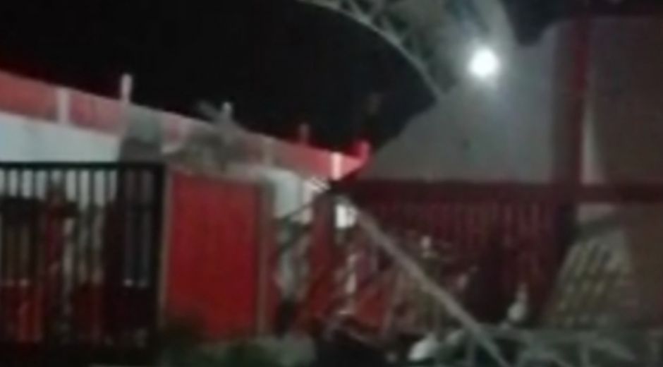 Captura de Video. Así quedaron las gradas.
