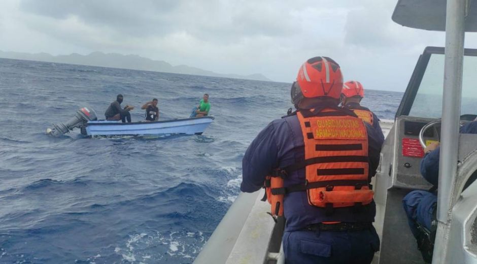 Rescate de los pescadores en Providencia.