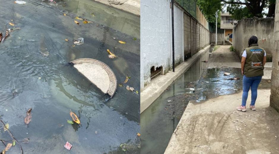 Rebosamientos en la zona del Parque del Agua.