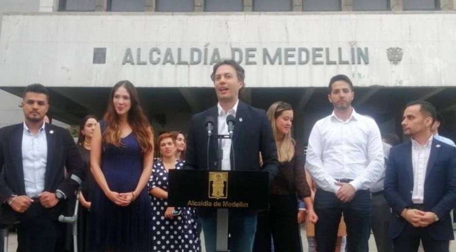 El Colombiano Daniel Quintero, alcalde de Medellín, en rueda de prensa.