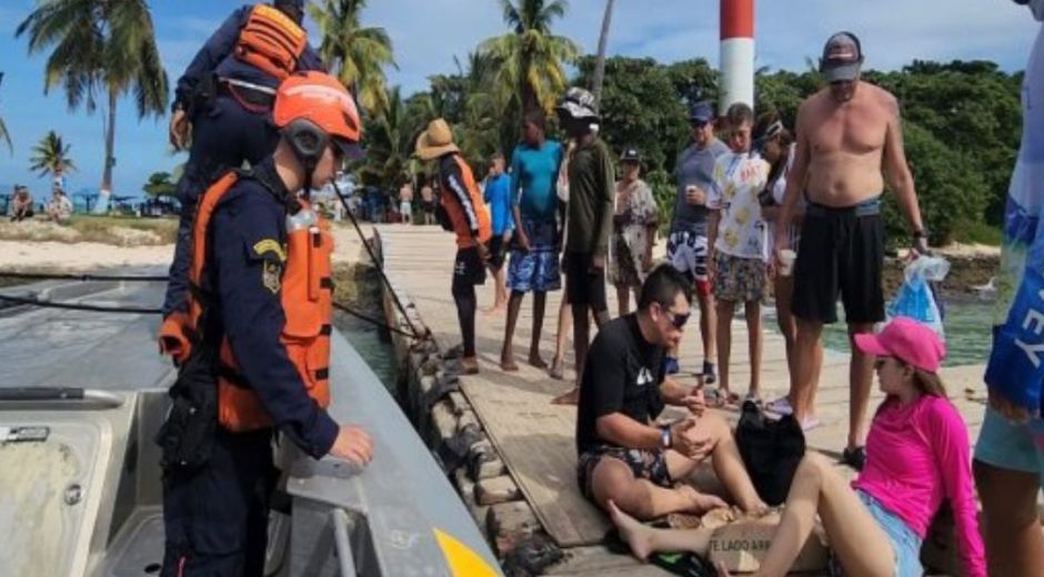 Cortesía turista rescatada de cayo acuario