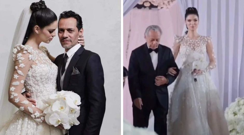 Marc Anthony y Nadia Ferreira en su boda