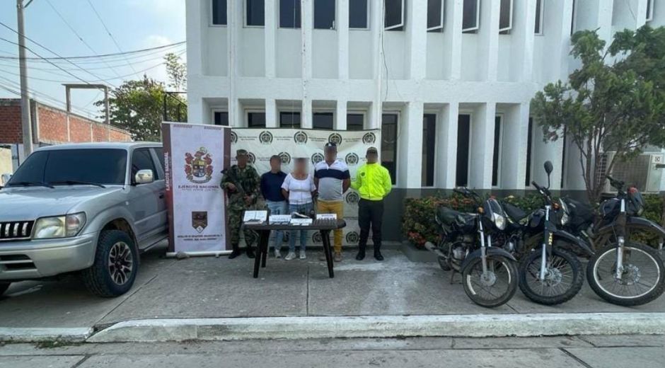 Policía Personas capturadas en Sabanas de San Ángel.