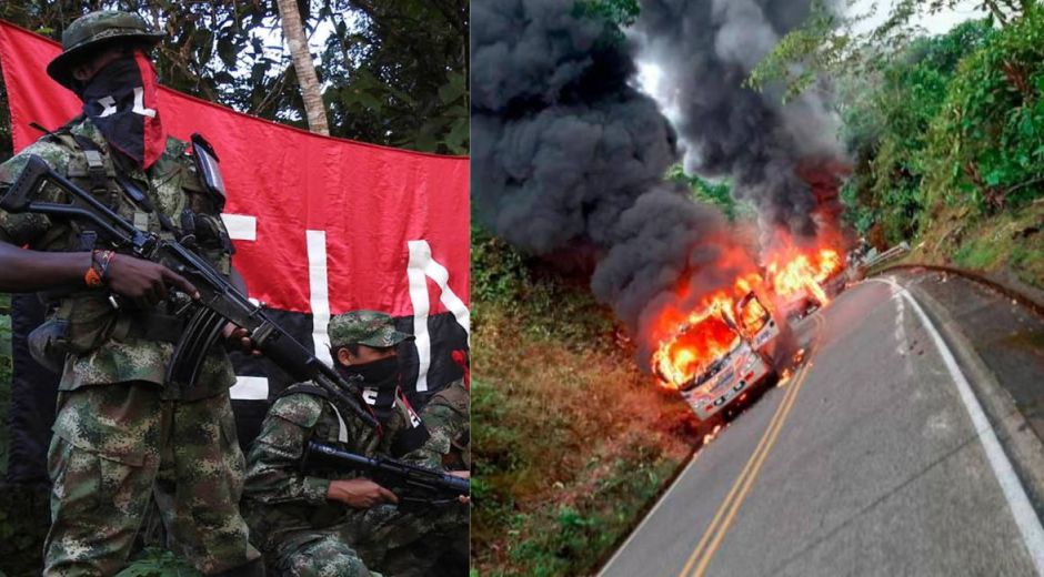 ELN quema buses en Risaralda