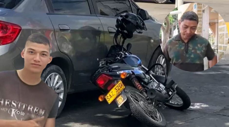 Erick Melo joven asesinado y su padre convocando a los motociclistas a una protesta.
