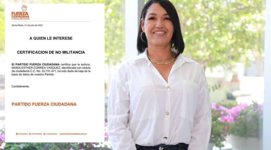 Cortesía María Esther Correa, exmilitante de Fuerza Ciudadana