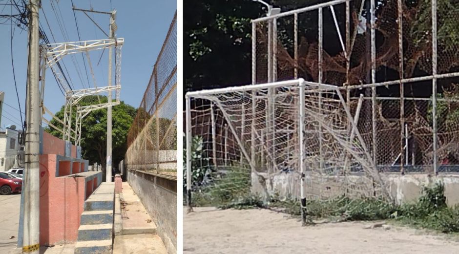 Estado de la cancha Los Almendros y Galicia