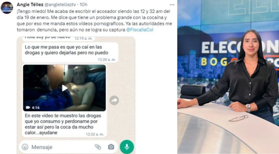 Denuncia realizada por la periodista Angie Téllez a través de su cuenta de X.