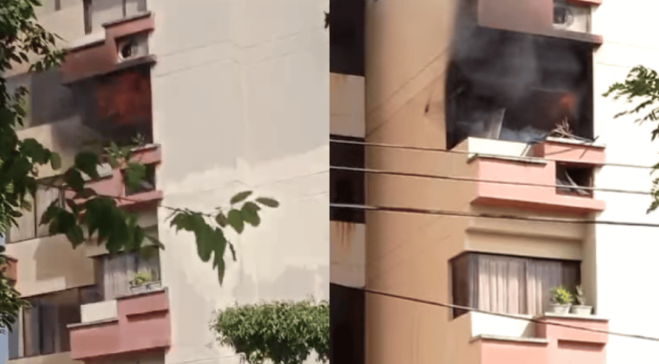 Incendio se registró en edificio del barrio El Jardín