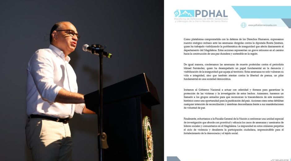 El alcalde Carlos Pinedo expresó su solidaridad ante las amenazas.