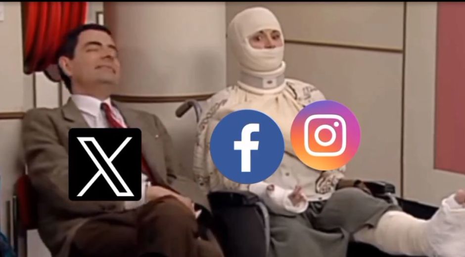 Memes en X por la caída de Instagram y Facebook.