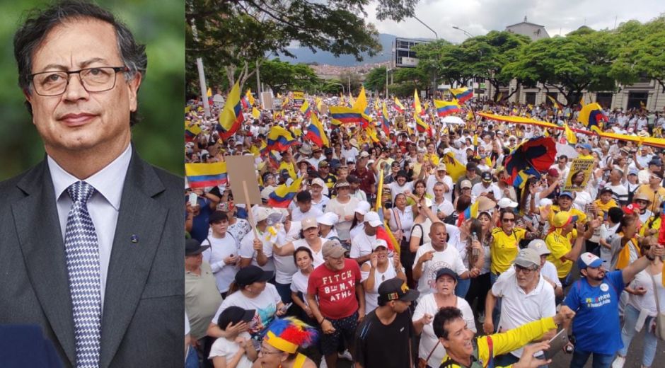 Manifestaciones contra el gobierno Petro.