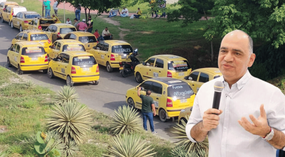 Alcalde Carlos Pinedo ordena levantar los bloqueos de taxistas en Santa Marta