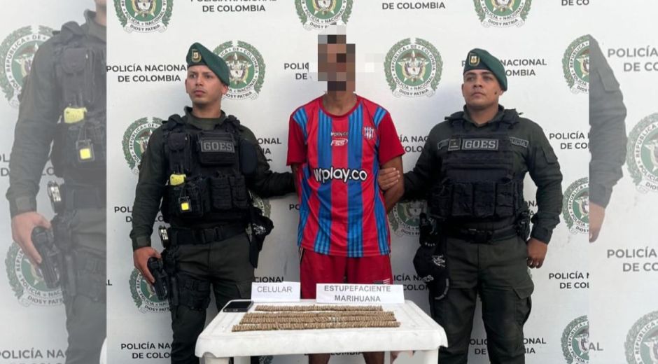 Cortesía Captura de sujeto con droga.