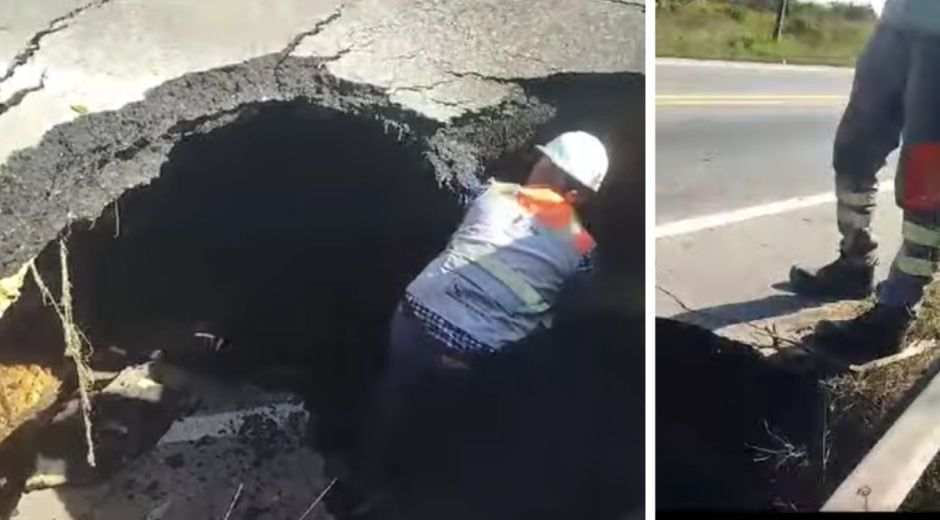 Cortesía Hundimiento en la vía
